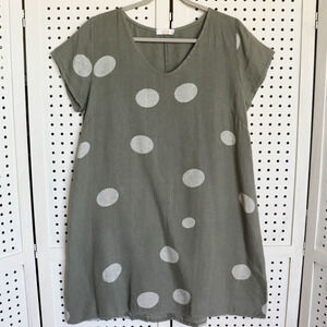 Me & Gee 100% Linen Dress Made in Italy Boho Lagenlook SIZE XL